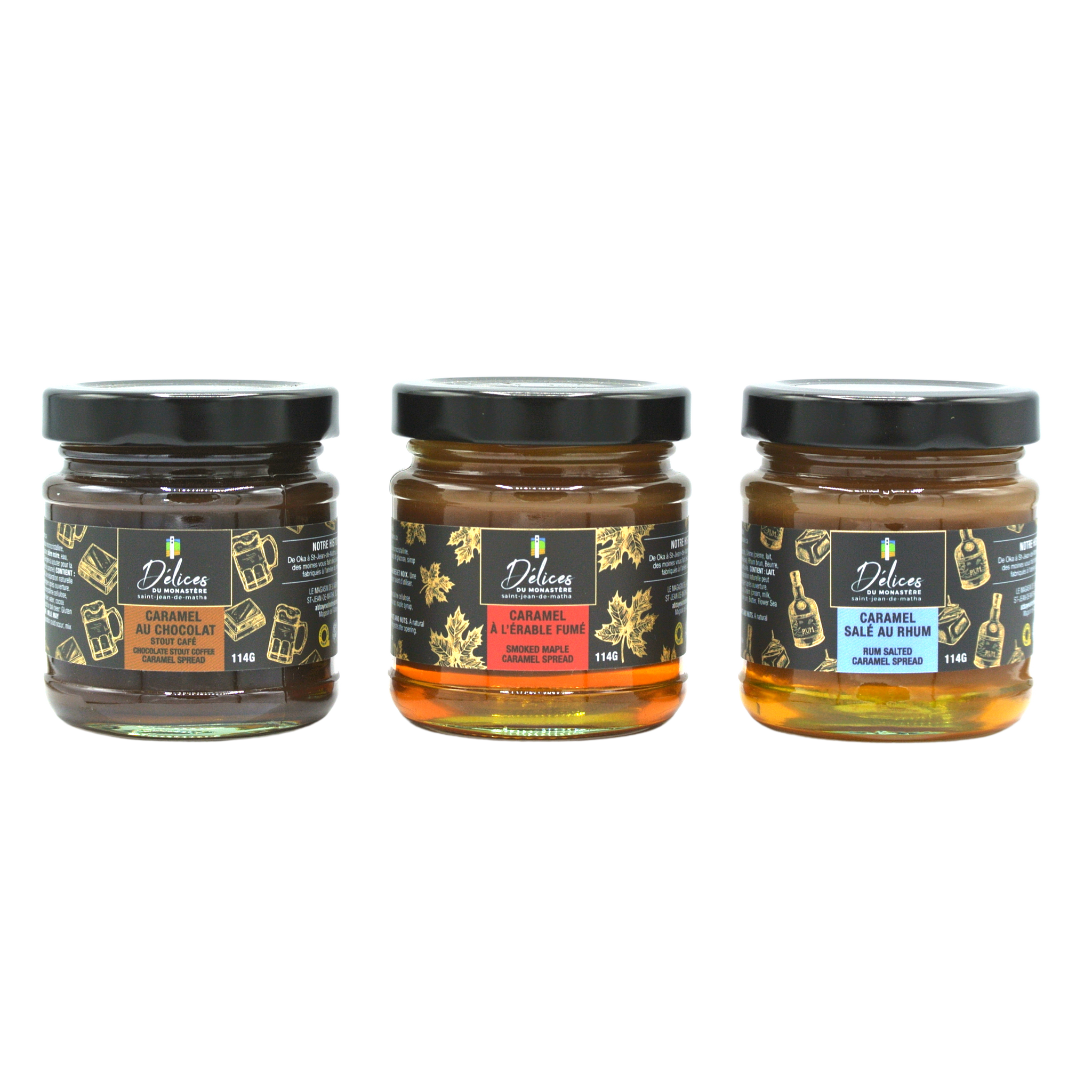 Trio of deluxe mini caramels