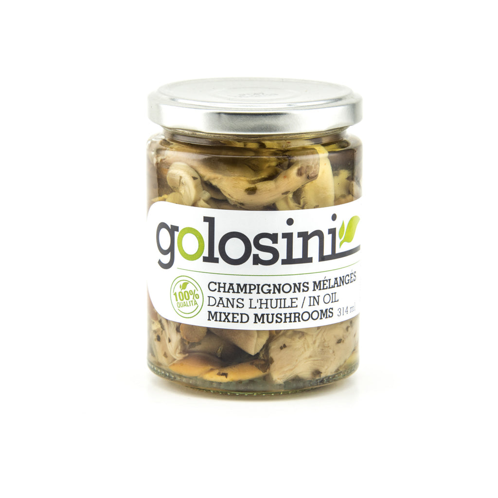 Mushrooms mixed in Golosoni oil