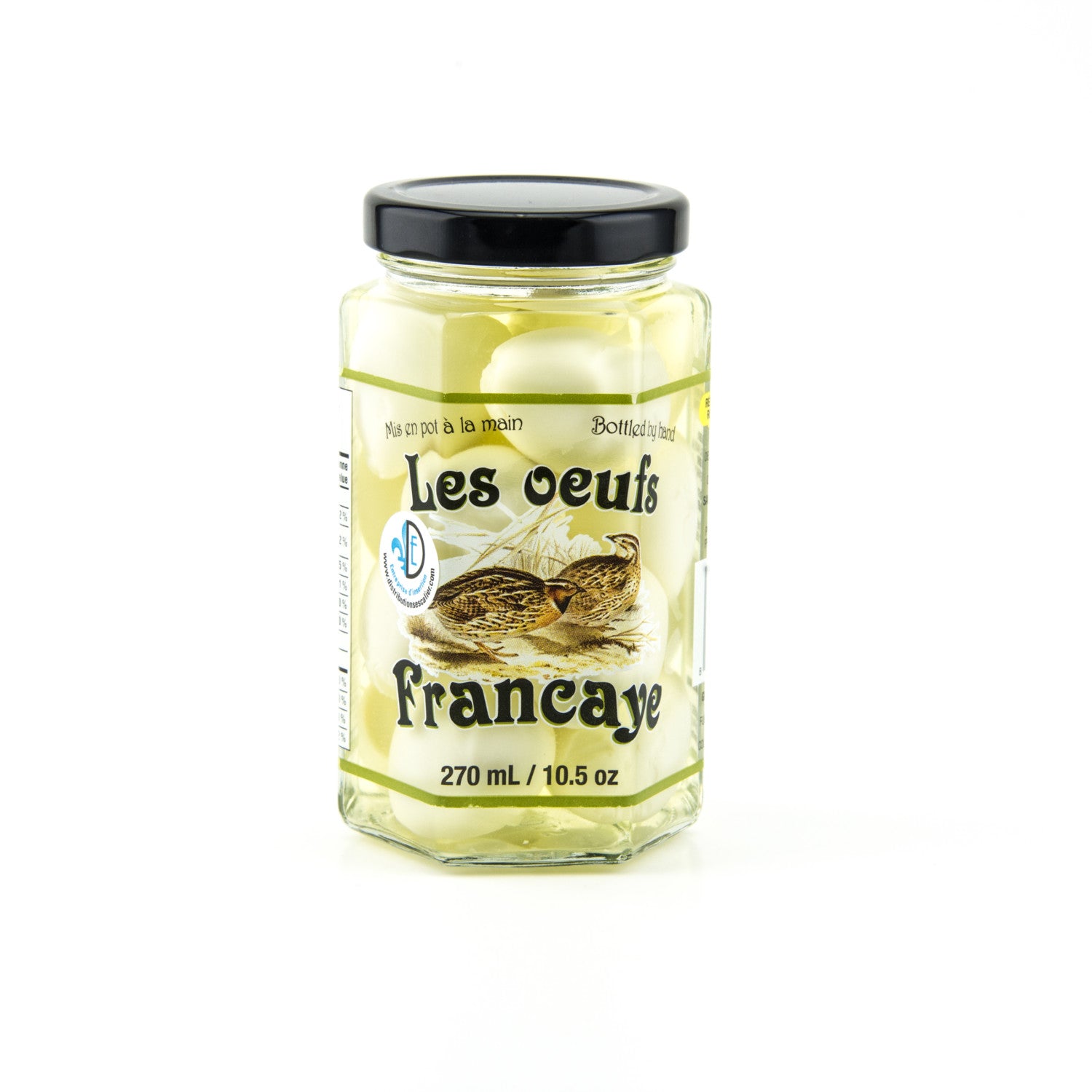 Pickled Quail Eggs by Les Oeufs Francaye (270 ml)